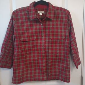 Christopher & Banks Vintage Red Plaid Shirt